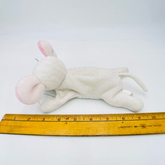 Zangeen Huggable Honeys White Mouse Plush Big Pink Ears  Zangeen Huggable Honeys White Mouse Plush Big Pink Ears Bean Bag Beanie 1996